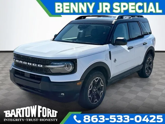 2026 Ford Bronco Sport Outer Banks in Oxford White — front three-quarter view