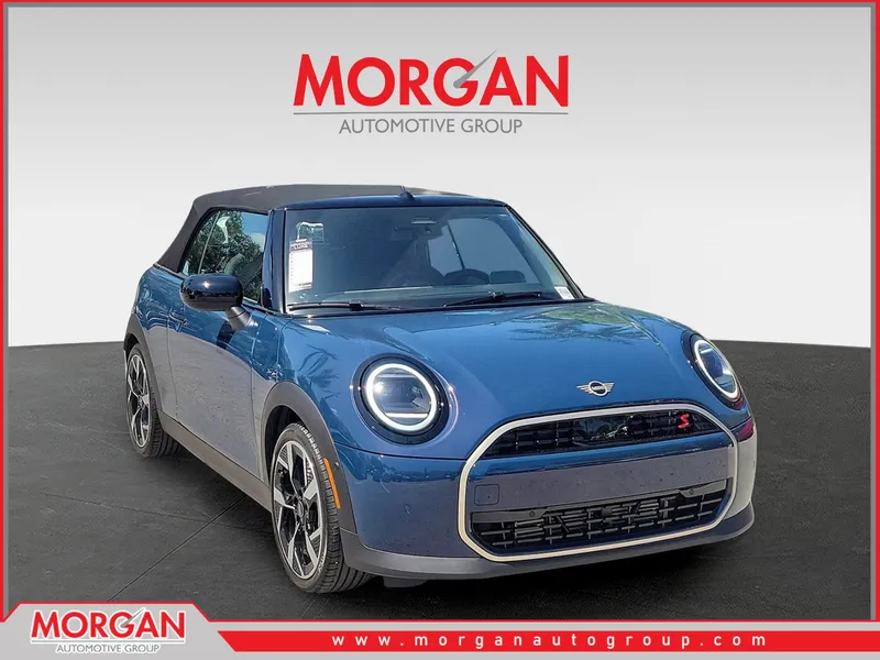 2025 MINI Convertible Signature in Blue Metallic — front three-quarter view
