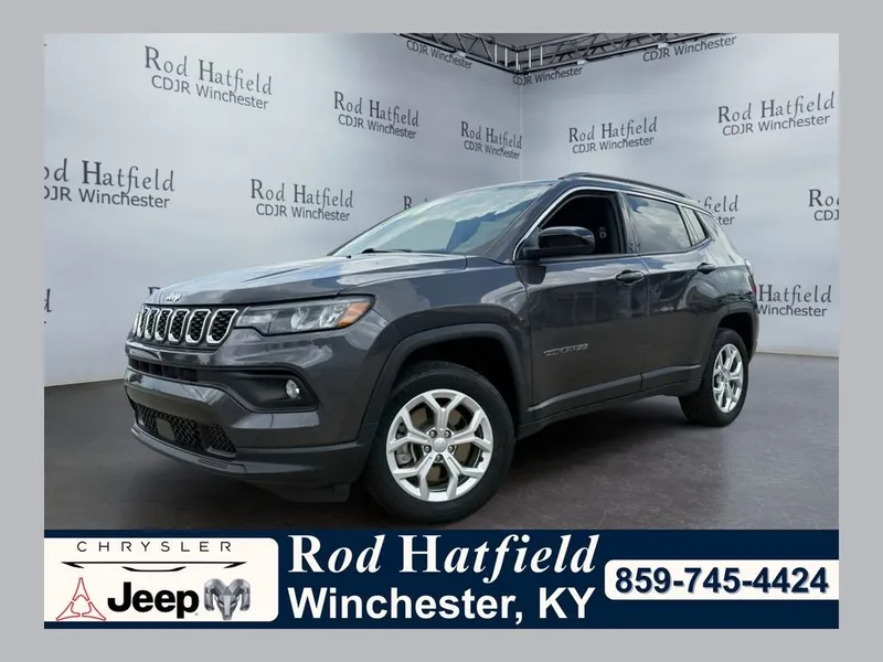 2024 Jeep Compass Latitude 4x4 in Baltic Gray Metallic Clearcoat — front three-quarter view