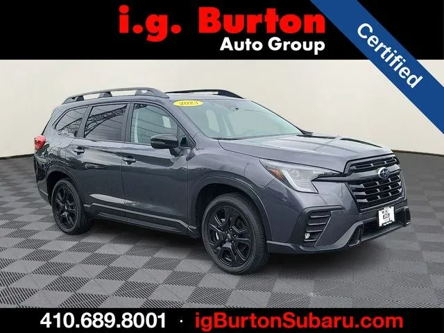2023 Subaru Ascent Onyx Edition in Gray Metallic — front three-quarter view