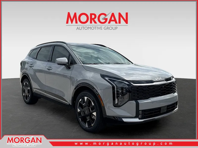 2026 Kia Sportage SX-Prestige in Wolf Gray — front three-quarter view