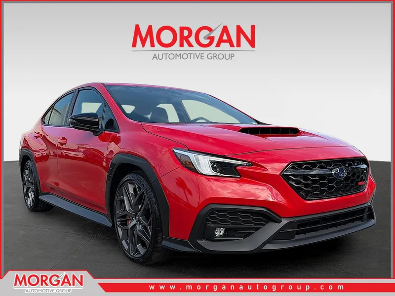 2026 Subaru WRX tS in Ignition Red — front three-quarter view