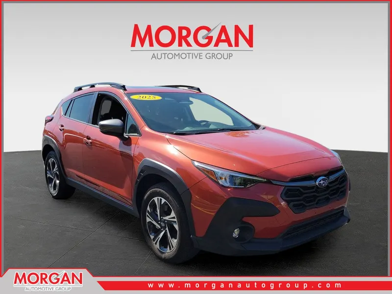 2025 Subaru Crosstrek Premium in Sun Blaze Pearl — front three-quarter view