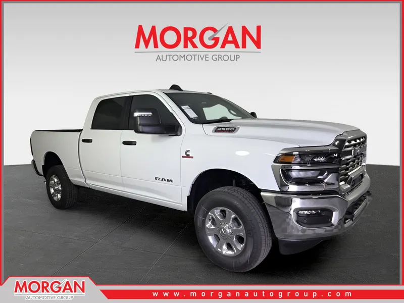 2026 Ram 2500 Big Horn in White — front three-quarter view