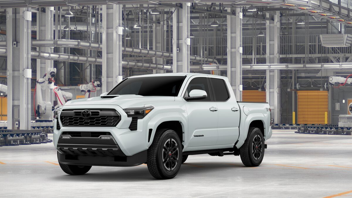 2026 Toyota Tacoma TRD Sport in Wind Chill Pearl — front three-quarter view