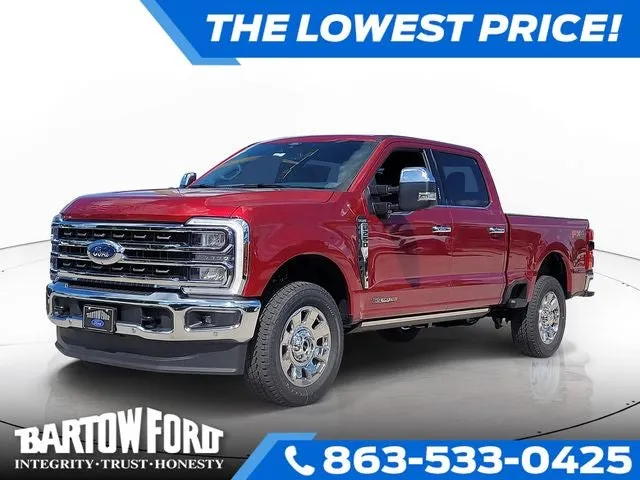 2026 Ford F-250SD King Ranch 4WD CREW CAB in Ruby Red Metallic — front three-quarter view