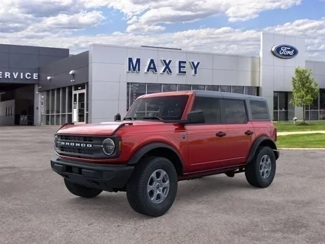 2026 Ford Bronco Big Bend® in Ruby Red Metallic Tinted Clearcoat — front three-quarter view