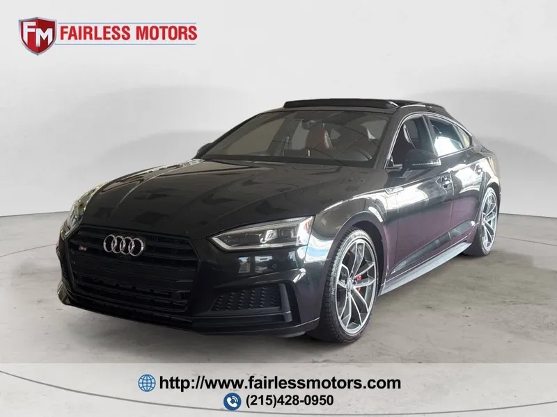 2019 Audi S5 Sportback 3.0T quattro Premium Plus AWD 4dr Sportback in Brilliant Black — front three-quarter view