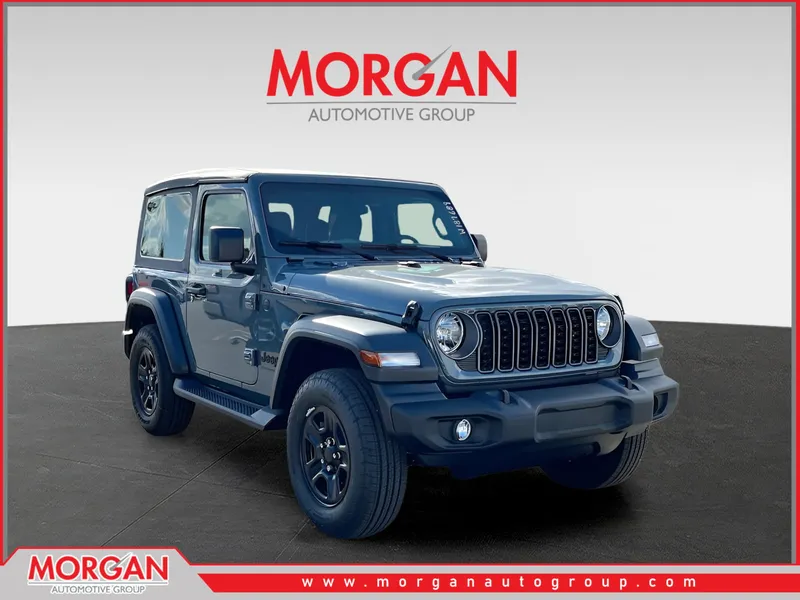 2026 Jeep Wrangler Sport in Gray — front three-quarter view