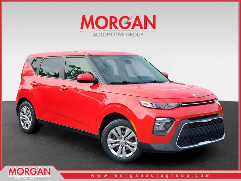 2020 Kia Soul LX in Red — front three-quarter view