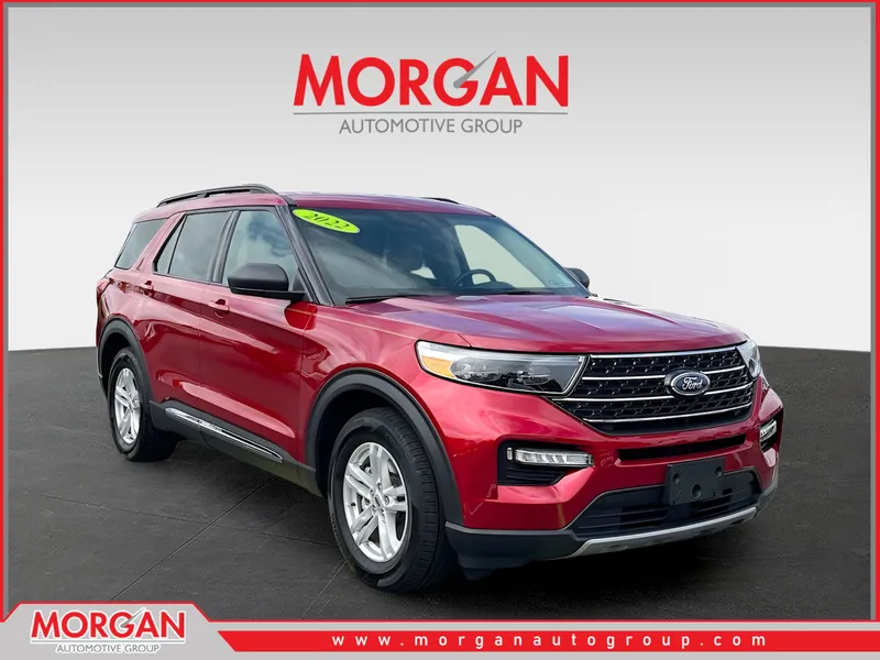 2022 Ford Explorer XLT in Red — front three-quarter view