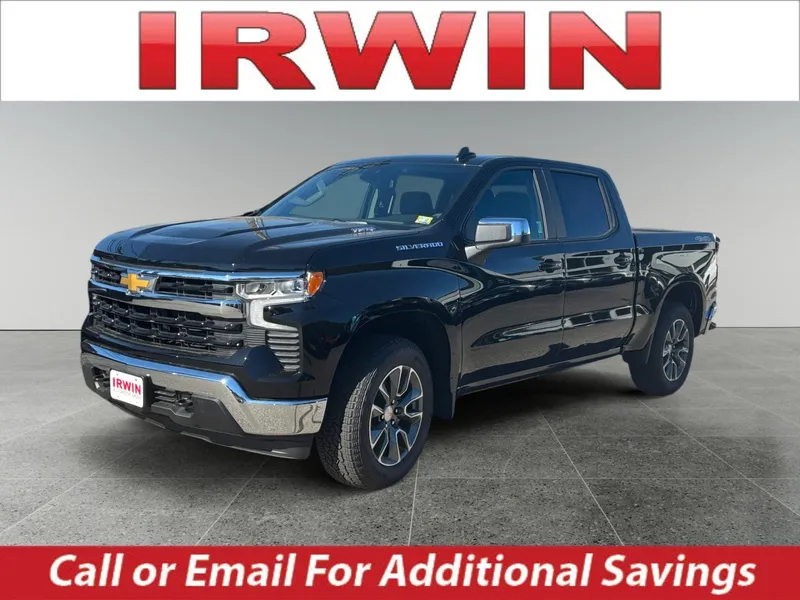 2026 Chevrolet Silverado 1500 LT (2FL) in Black — front three-quarter view