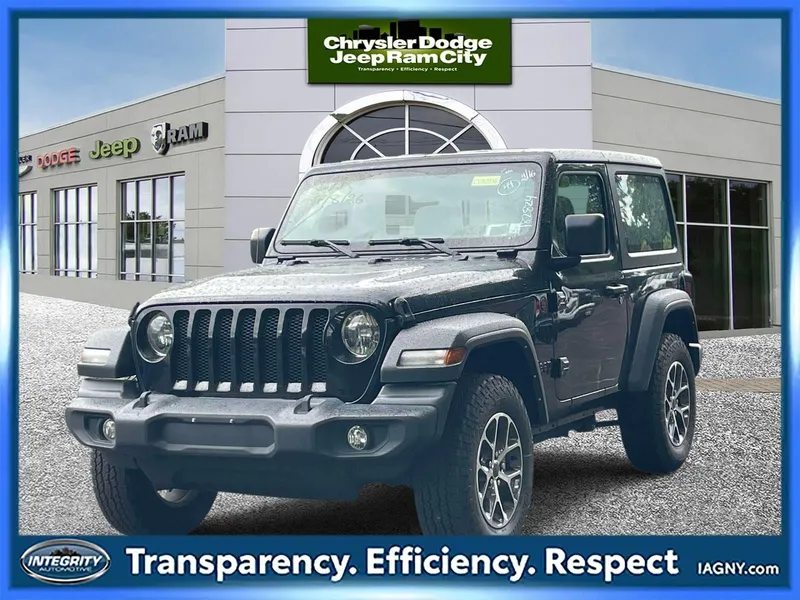 2022 Jeep Wrangler Sport 4x4 in Black Clearcoat — front three-quarter view