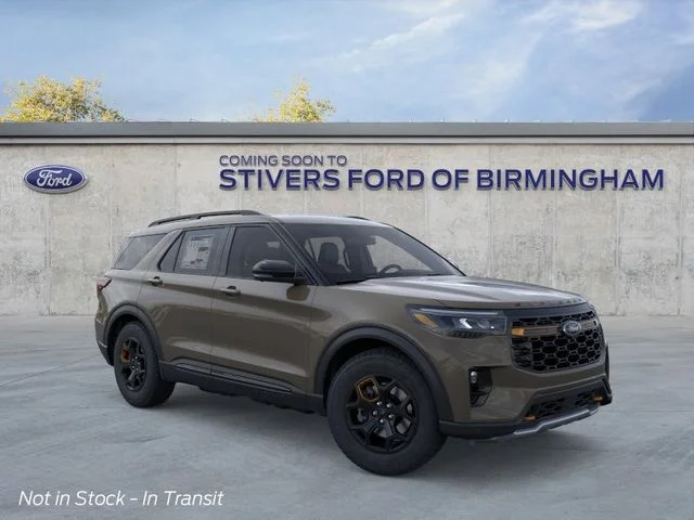 2026 Ford Explorer Tremor in Marsh Gray — front three-quarter view