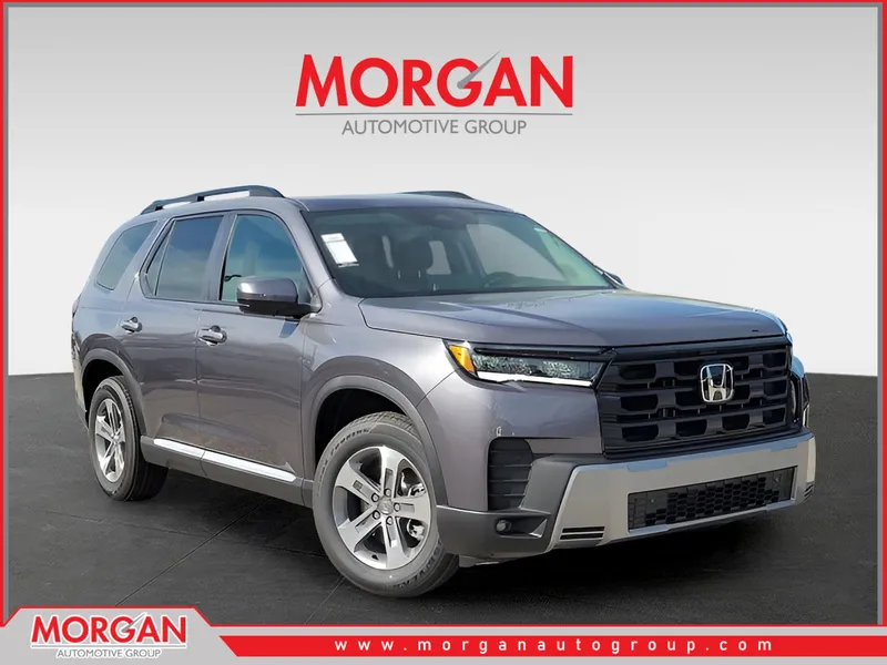 2026 Honda Pilot EX-L in Modern Steel Metallic — front three-quarter view