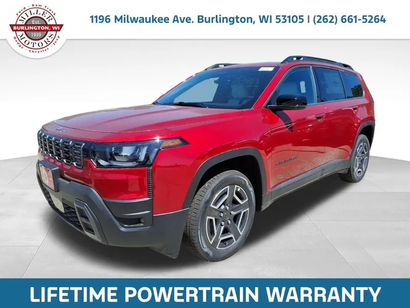2026 Jeep Cherokee CHEROKEE LIMITED 4X4 in Red Hot Pearl-Coat Exterior Paint — front three-quarter view