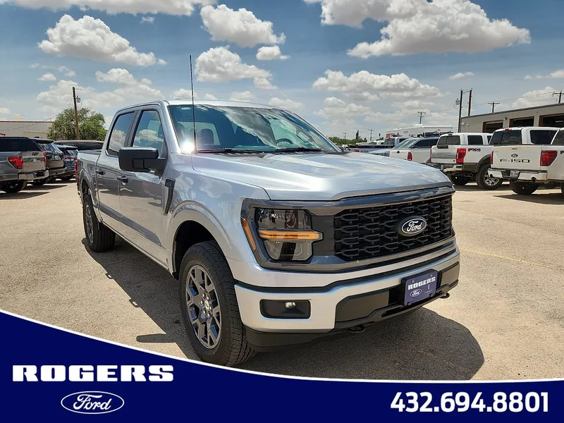 2026 Ford F-150 STX in Iconic Silver Metallic — front three-quarter view