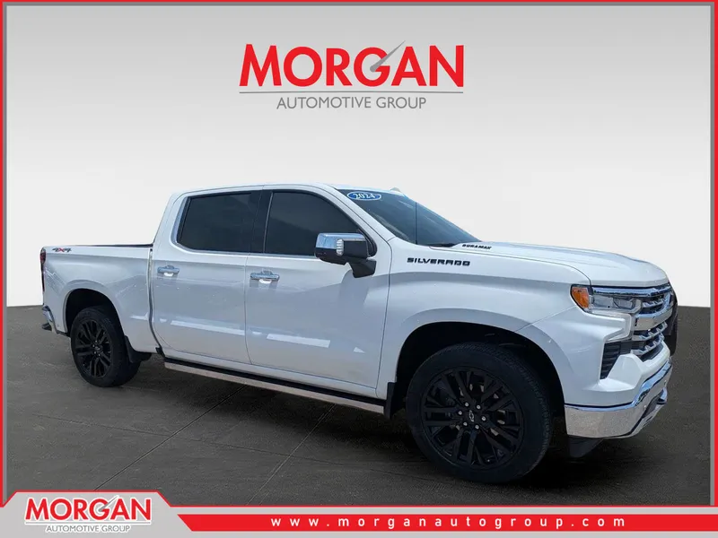 2024 Chevrolet Silverado 1500 LTZ in Summit White — front three-quarter view