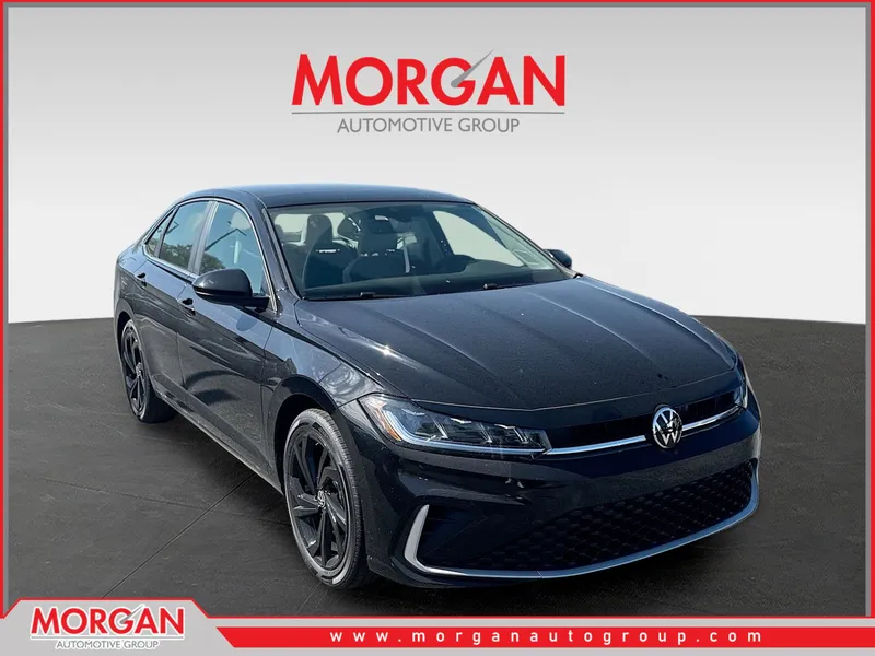 2026 Volkswagen Jetta SE in Black — front three-quarter view