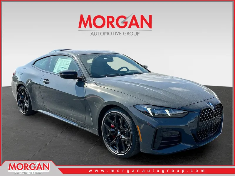 2026 BMW 4 Series 430i in Gray — front three-quarter view