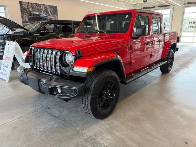 2022 Jeep Gladiator Altitude 4x4 in Firecracker Red Clearcoat — front three-quarter view
