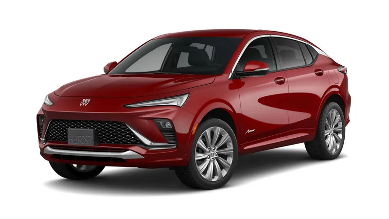 2026 Buick Envista Avenir in Brilliant Red — front three-quarter view