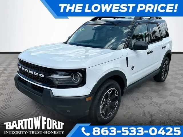 2026 Ford Bronco Sport Outer Banks in Oxford White — front three-quarter view