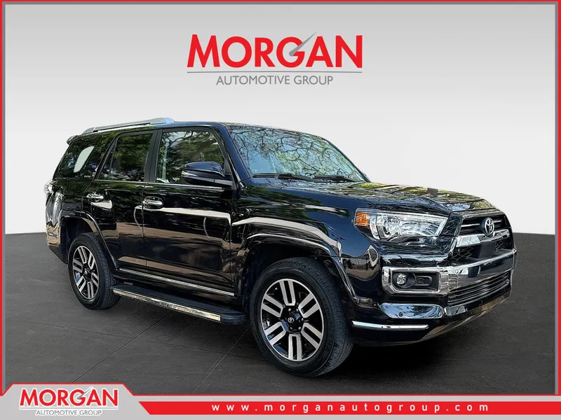 2021 Toyota 4Runner Limited in Midnight Black Metallic — front three-quarter view