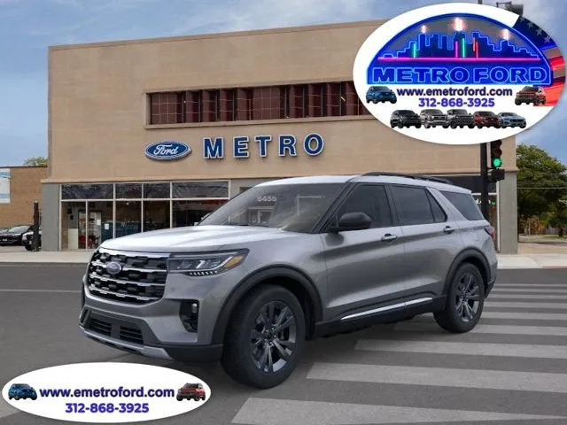 2025 Ford Explorer Active in Carbonized Gray Metallic — front three-quarter view