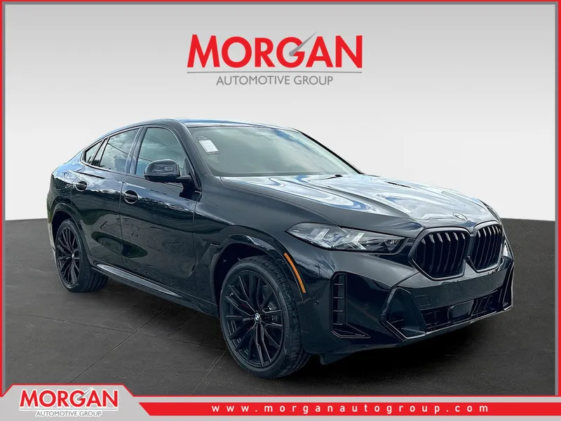 2027 BMW X6 xDrive40i in Black Sapphire Metallic — front three-quarter view