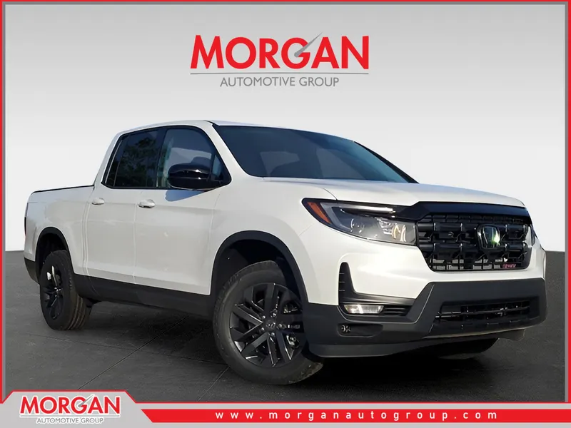 2026 Honda Ridgeline Sport in Platinum White Pearl — front three-quarter view