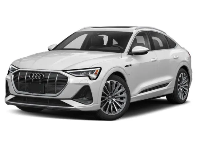 2021 Audi e-tron Sportback Prestige in Blue — front three-quarter view