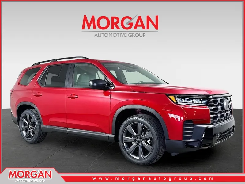 2026 Honda Pilot Sport in Radiant Red Metallic II — front three-quarter view