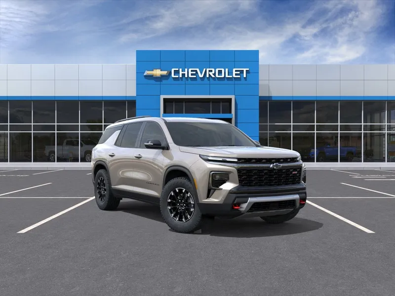 2026 Chevrolet Traverse Z71 in Sandstone Gray — front three-quarter view
