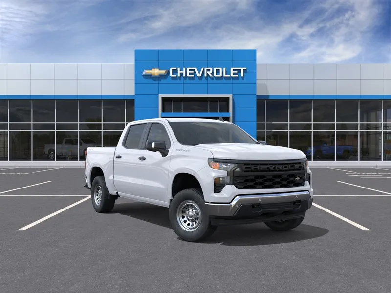 2026 Chevrolet Silverado 1500 WT in Summit White — front three-quarter view
