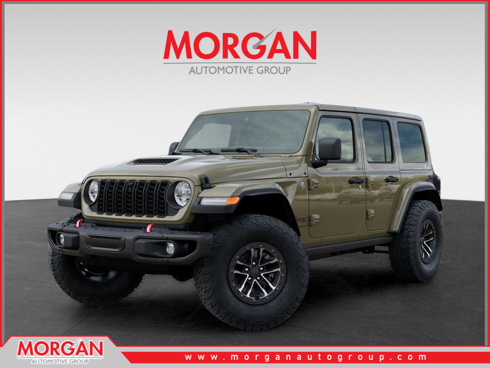 2026 Jeep Wrangler Rubicon X in Green — front three-quarter view