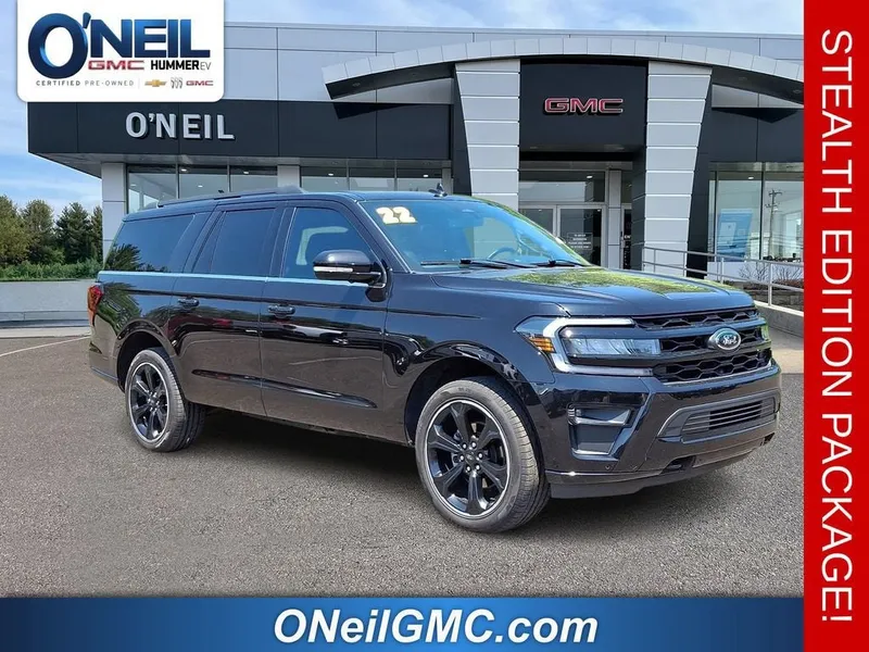 2022 Ford Expedition Limited MAX in Black — front three-quarter view