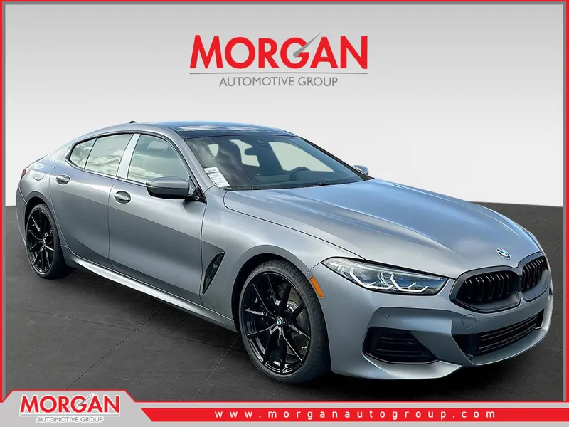 2026 BMW 8 Series 840 in Gray — front three-quarter view