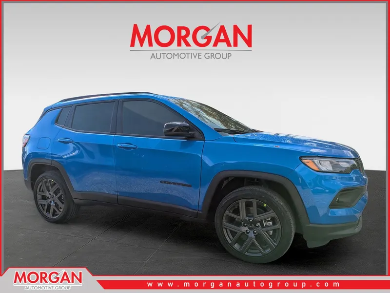 2026 Jeep Compass Latitude in Blue — front three-quarter view
