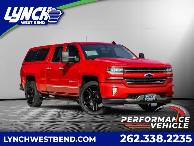 2018 Chevrolet Silverado 1500 LTZ in Red — front three-quarter view