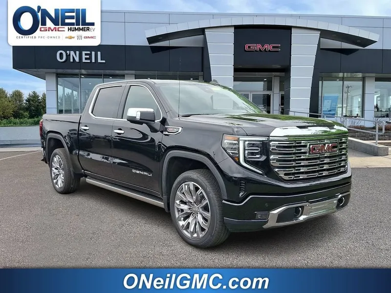 2026 GMC Sierra 1500 Denali in Onyx Black — front three-quarter view