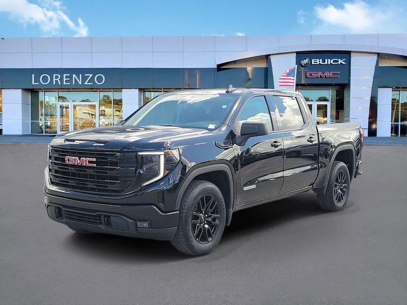 2024 GMC Sierra 1500 Elevation in Onyx Black — front three-quarter view