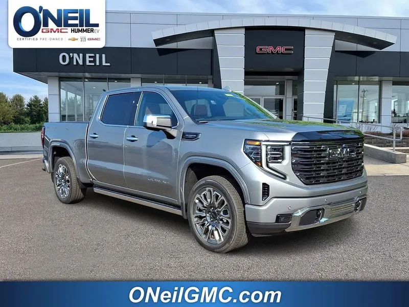 2026 GMC Sierra 1500 Denali Ultimate in Sterling Metallic — front three-quarter view