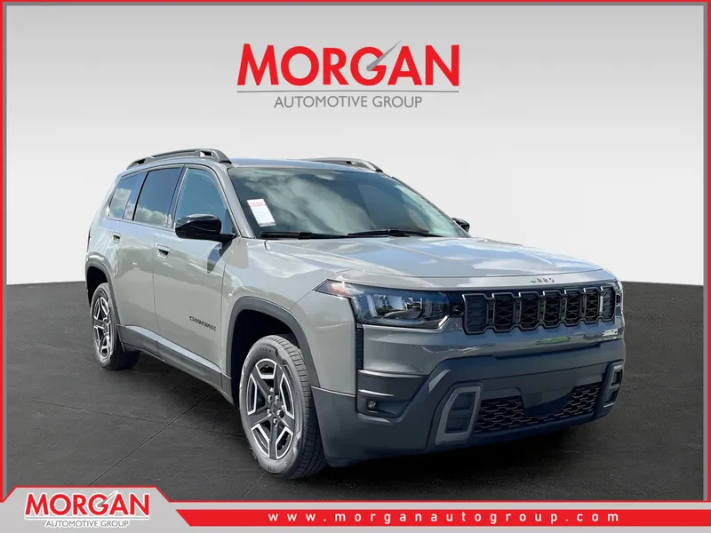 2026 Jeep Cherokee Laredo in Gray — front three-quarter view