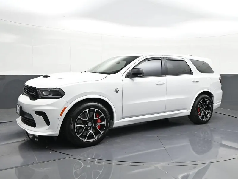 2025 Dodge Durango SRT Hellcat AWD in White — front three-quarter view