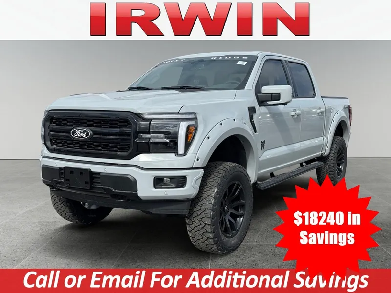 2026 Ford F-150 LARIAT in White — front three-quarter view