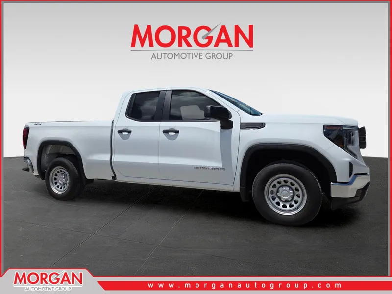 2025 GMC Sierra 1500 Pro in White — front three-quarter view