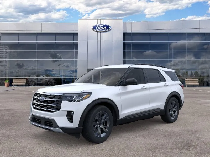 2026 Ford Explorer Active in Star White Metallic Tri-Coat — front three-quarter view