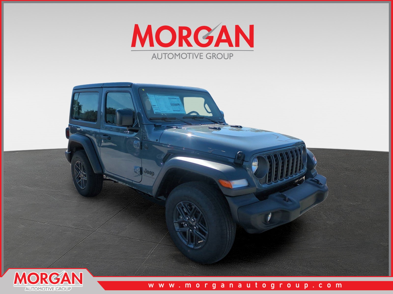 2026 Jeep Wrangler Sport in Gray — front three-quarter view