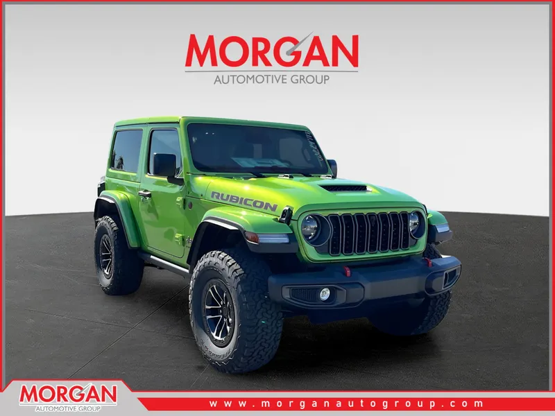 2026 Jeep Wrangler Rubicon in Green — front three-quarter view